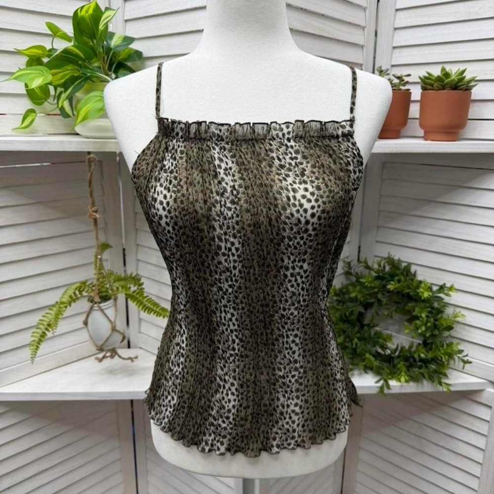 Vintage y2k cute Leopard print cami top with adjustable straps